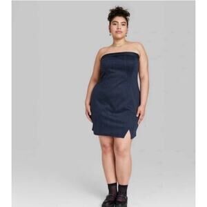 Wild Fable Strapless Ponte Knit Tube Mini Bodycon Dress - Navy Blue Women's XXL